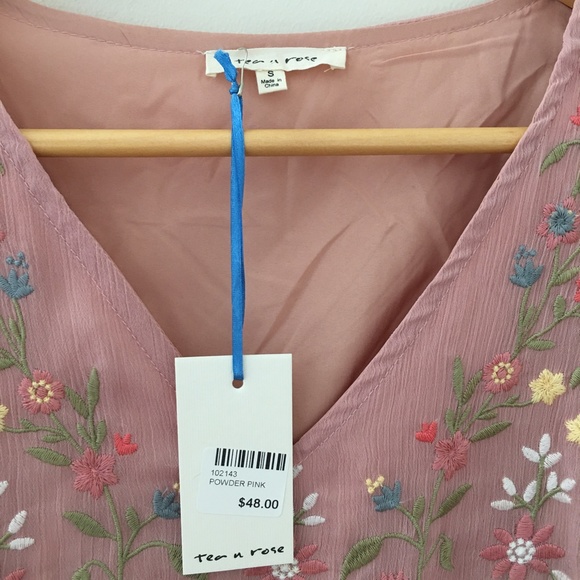 NWT Light Pink Fall Formal Floral Flowy Midi Dress - Picture 7 of 7